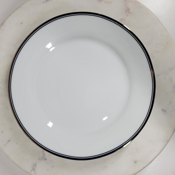 Williams Sonoma Open Kitchen Salad Plate 9" Gold Trim Porcelain 2-Pc Dinnerware - Picture 10 of 15